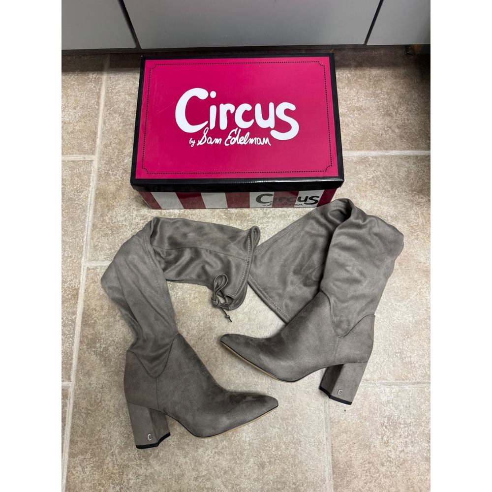 Circus by Sam Edelman Hanover Flint Grey Over the Knee Block Heel Boots Size 8 M